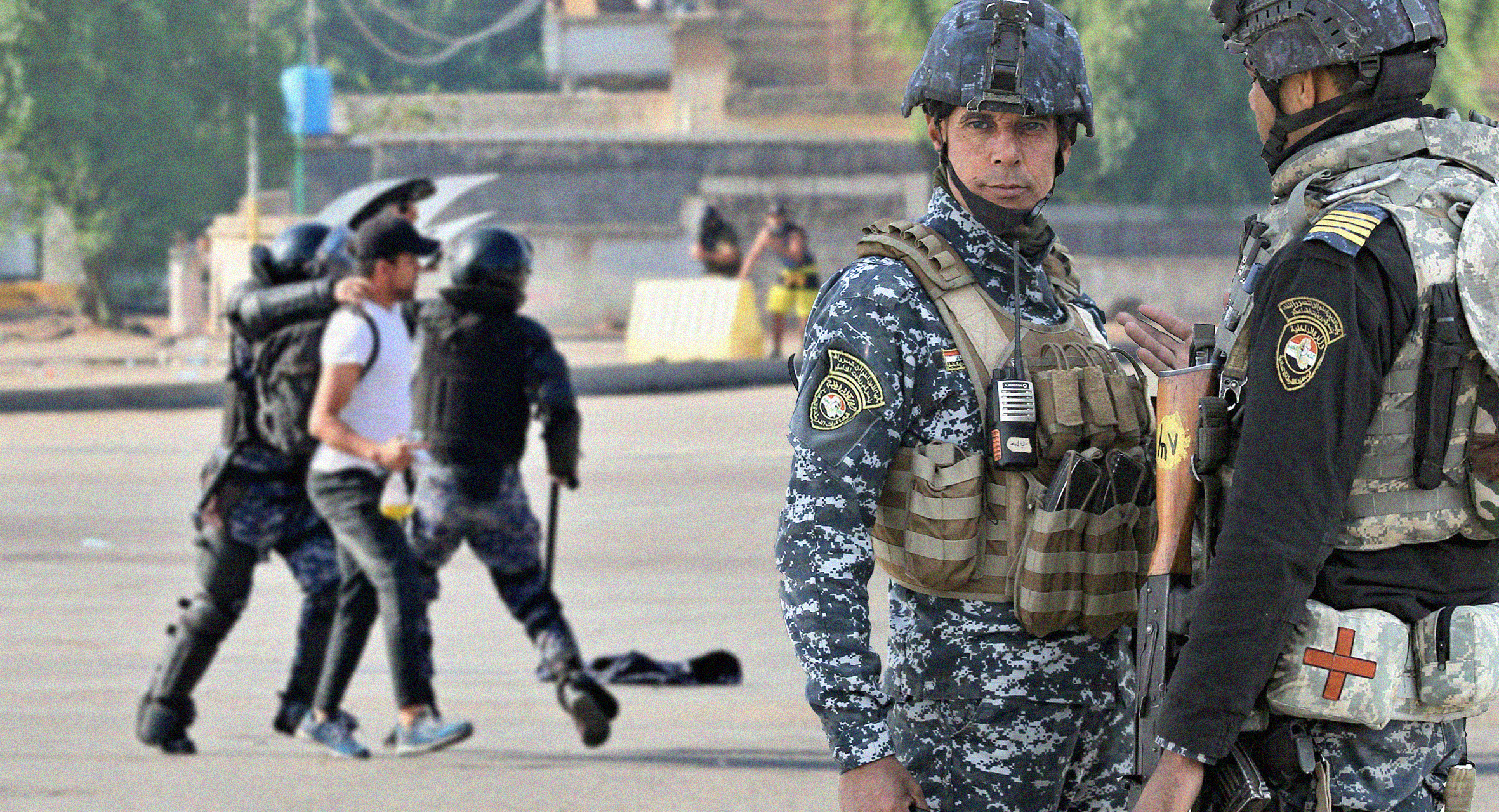 صورة دليل الحدود للشرطة العراقية: خمس مراحل تسبق إطلاق النار لتجربة قمعية أطول