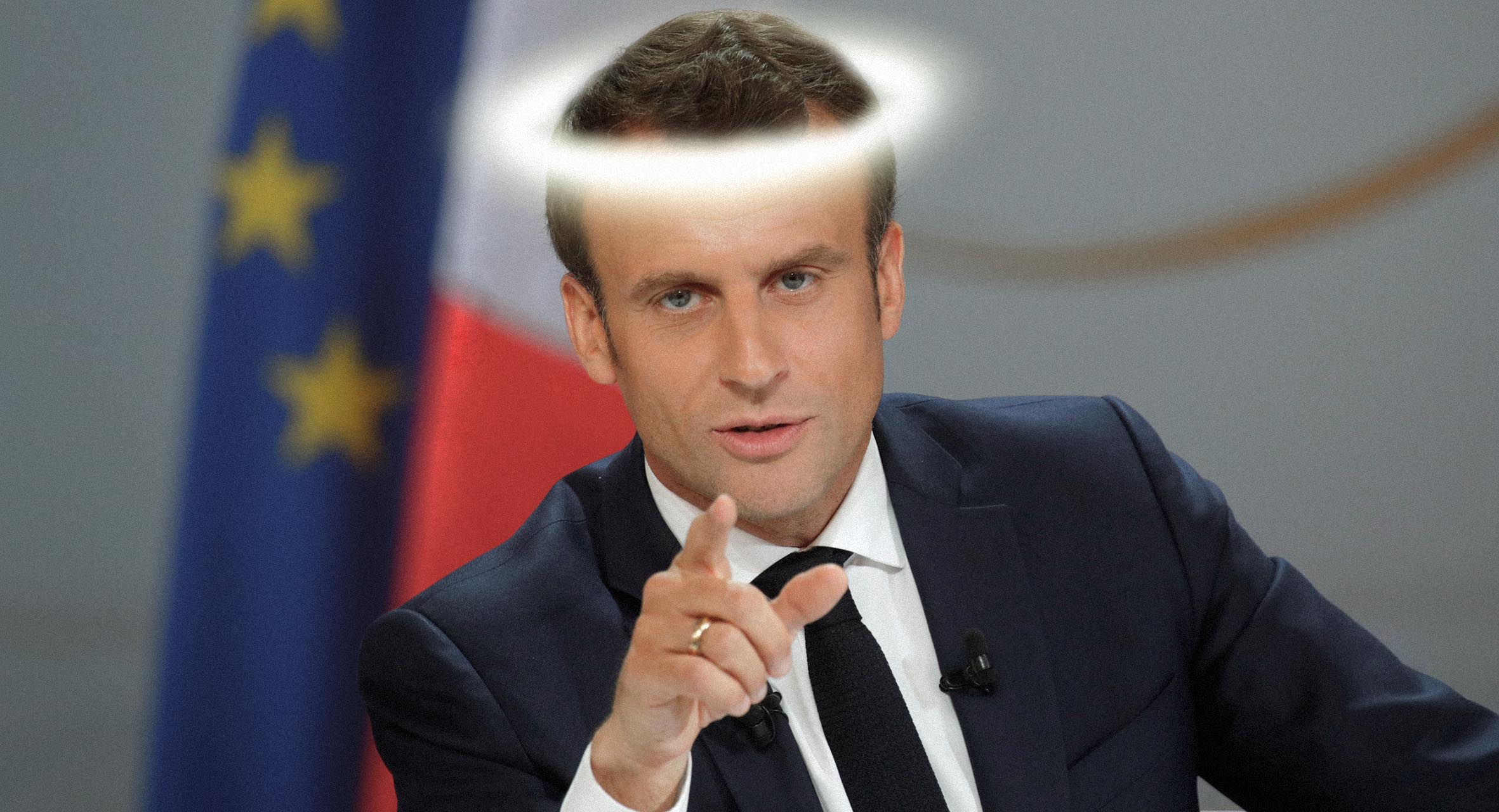 Macron warns against defaming sacred symbols of secularism, such as himself image