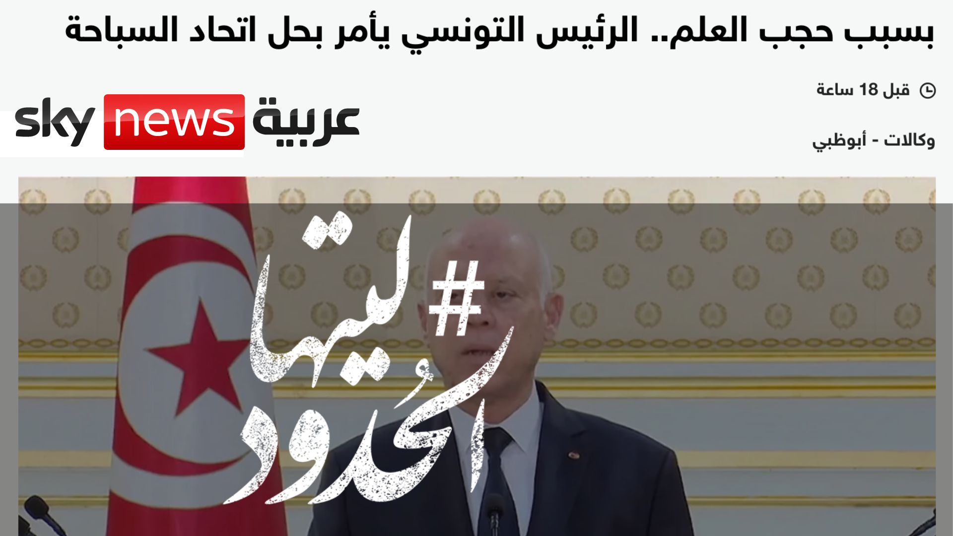 صورة بسبب حجب العلم.. الرئيس التونسي يأمر بحل اتحاد السباحة