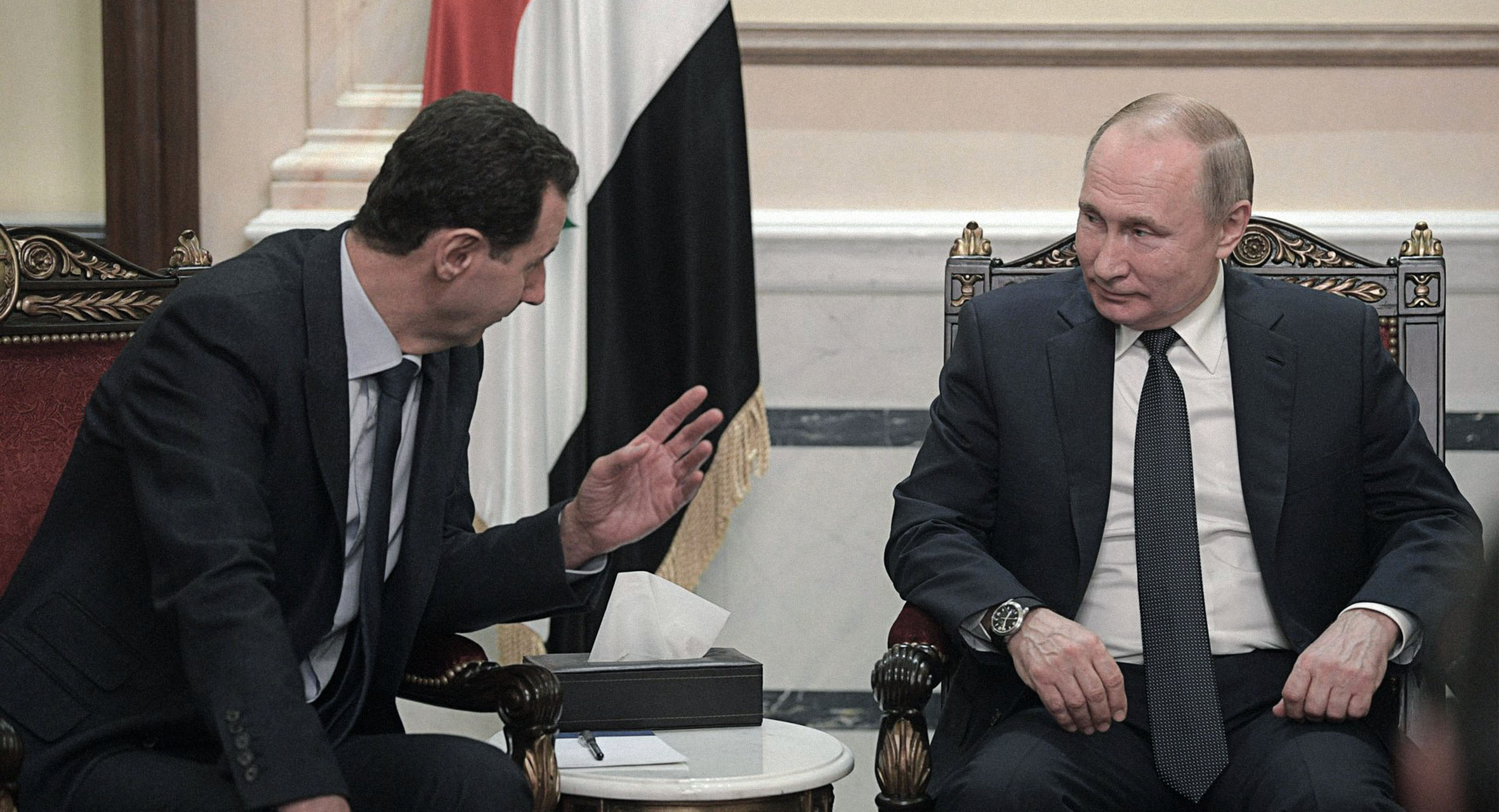 صورة الأسد يؤكد استعداده لرد جميل بوتن وقصف مستشفيات أي مدينة روسية تندلع فيها الاحتجاجات