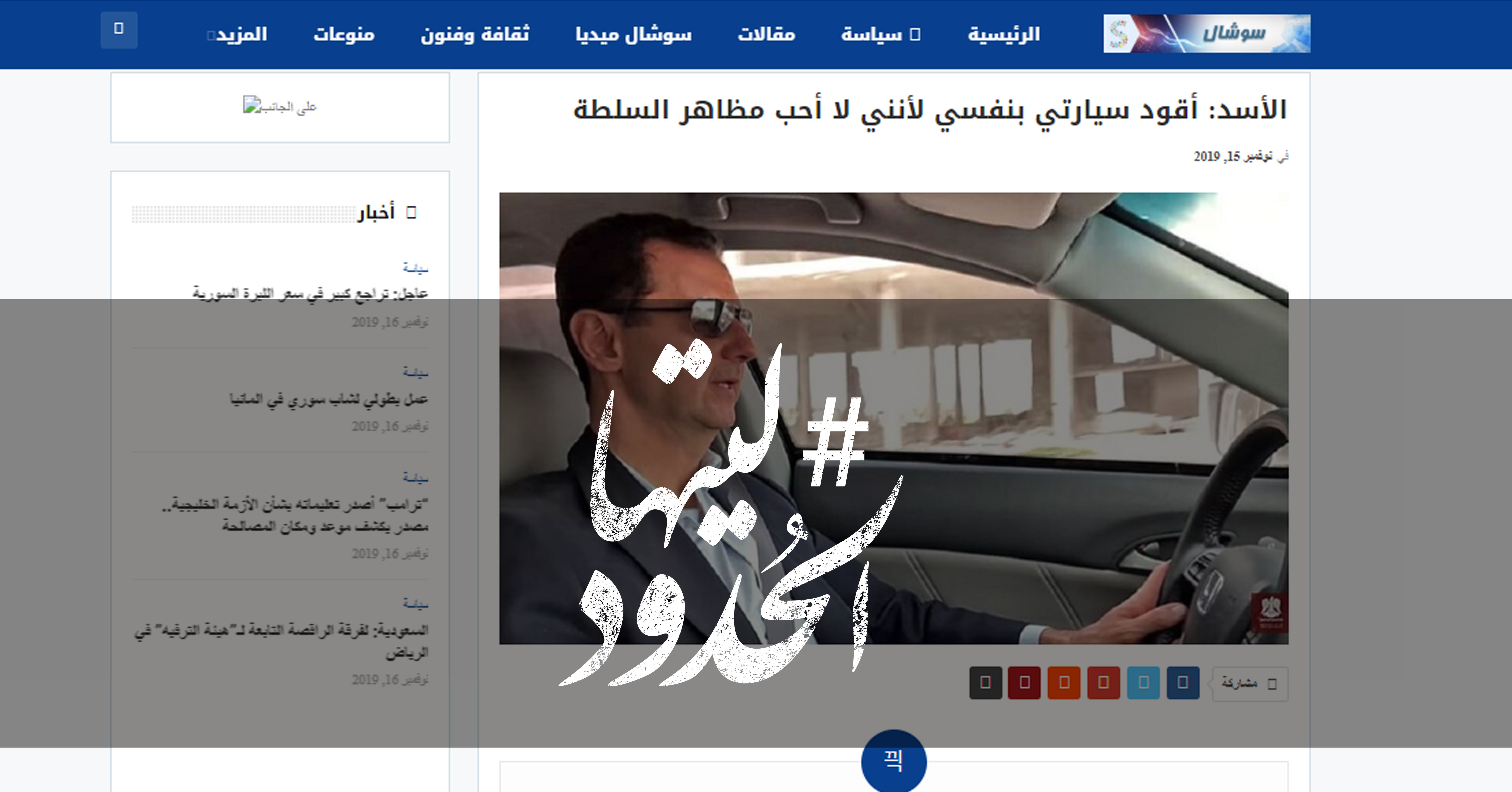 صورة الأسد: أقود سيارتي بنفسي لأنني لا أحب مظاهر السلطة