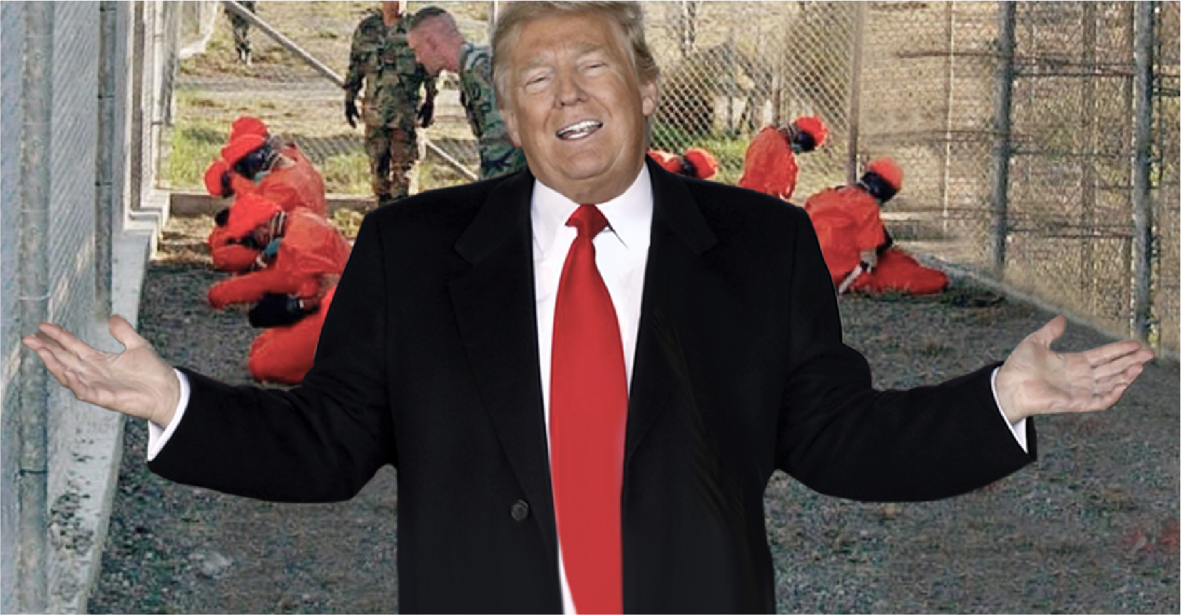 صورة ترامب يبقي على غوانتنامو ريثما ينشئ معسكر اعتقال محترم كالمعتقلات النازية