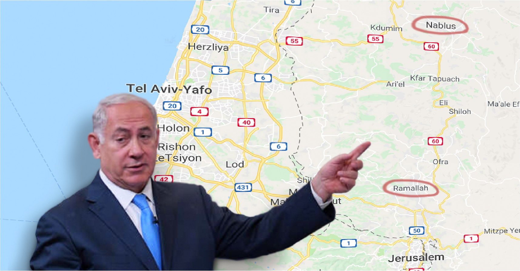 صورة نتنياهو: الخطوة القادمة هي الاعتراف برام الله و نابلس كعاصمتين إضافيتين لإسرائيل