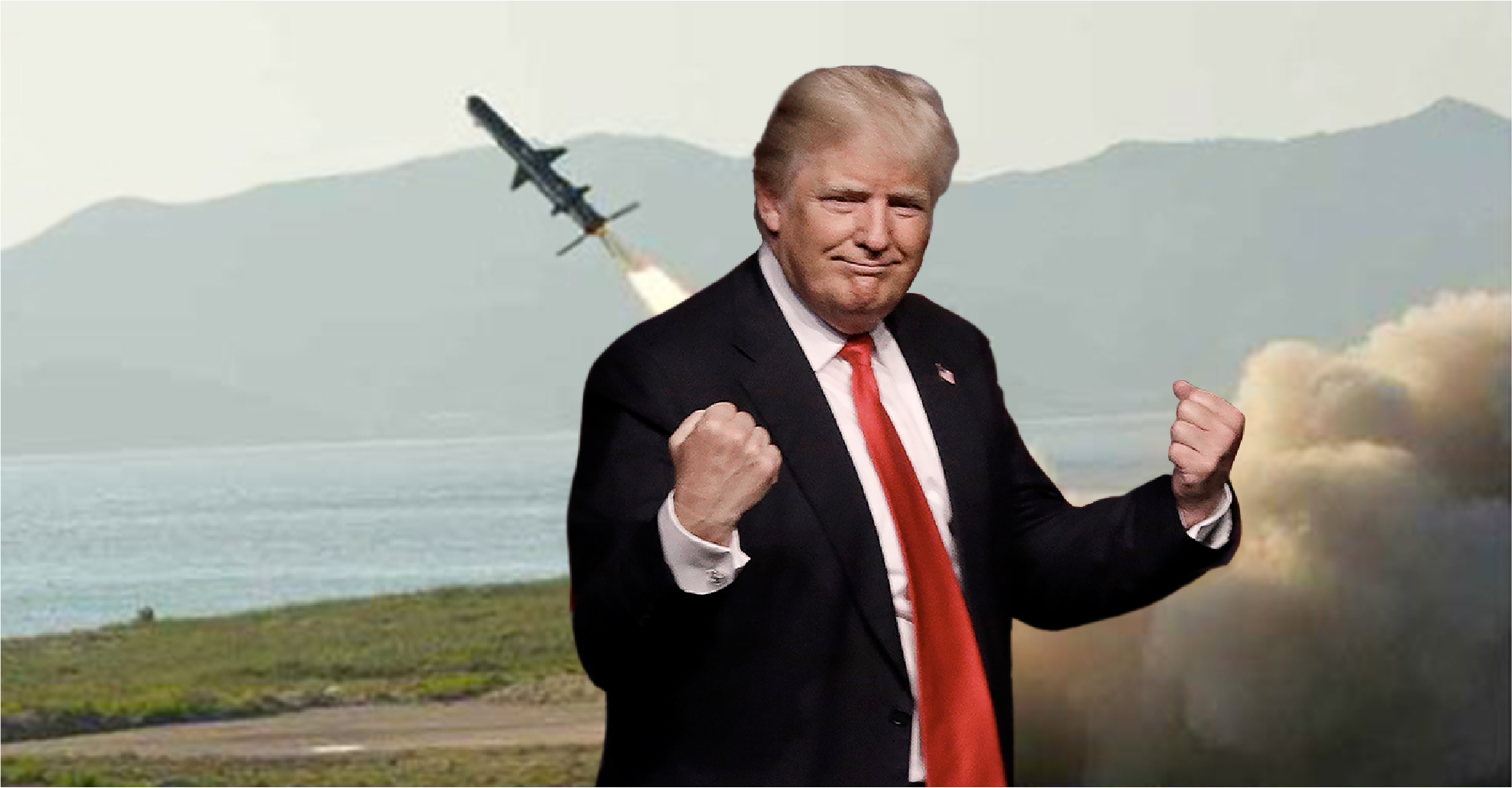 صورة ترامب يؤكّد لكيم يونغ أون أنّ باستطاعته هو أيضاً إطلاق صواريخ على اليابان